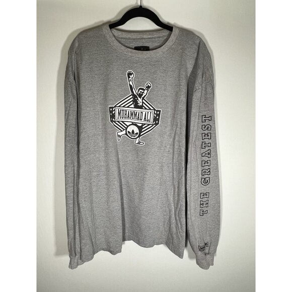 ADIDAS Muhammed Ali collaboration gray long slv tshirt THE GREATEST 2XL graphic - Picture 1 of 10
